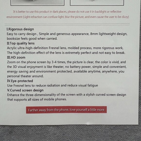 Mobile Phone Video Amplifier / Portable Home Cinema Enlarger Black New in Box - Picture 9 of 10